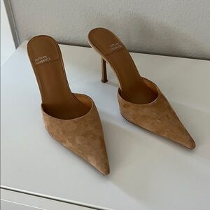 Jeffrey Campbell Tan Suede Pointed-Toe Mules